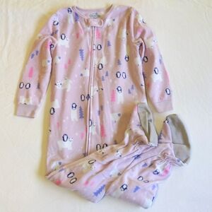 oshkosh b'gosh winter fleece zipper footie sleeper pajamas 4T toddler girls